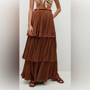 MANGO NWOT Rocio ruffle Maxi skirt/ strapless dress